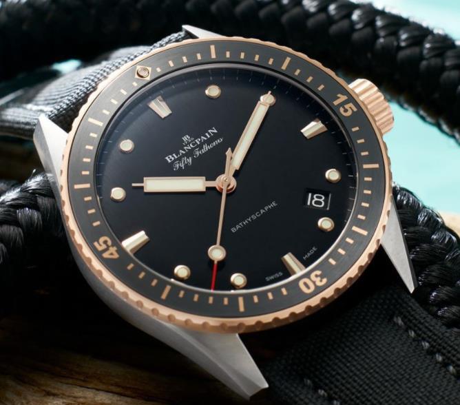 <b>宝珀五十噚深潜器50周年限量版腕表 双重材质</b>